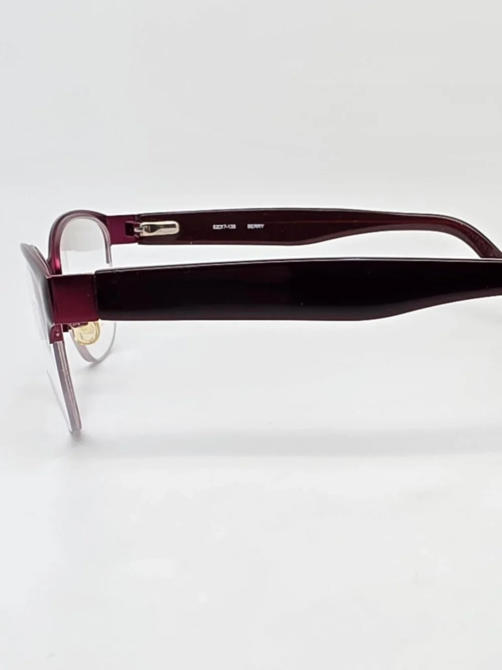 Wittnauer Swanky Berry Red Semi Rimless Cat Eye Eyeglasses Frame w/ Case 52mm